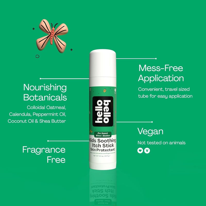 Hello Bello Kids Soothing Itch Stick, 0.5 oz, Skin Protectant with Calendula and Peppermint Oils, for Insect Bites and Rashes - Image 2